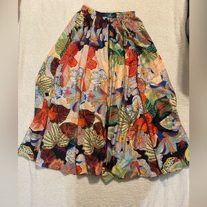 (NWT) Calypso Vibrant Floral A-Line Maxi Skirt - Multi